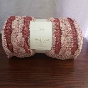 Threshold Studio McGee Cable Knit Throw - Red & Cream